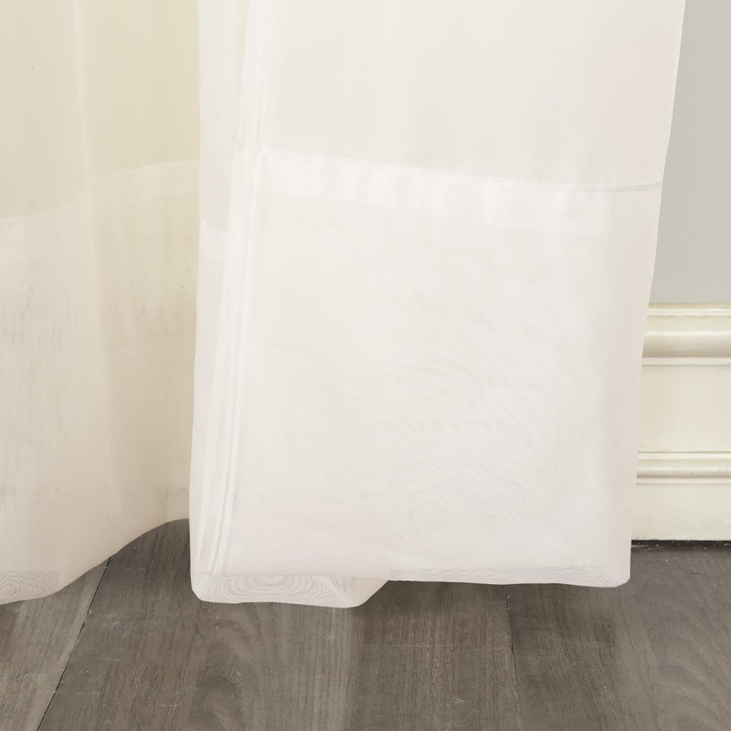 No. 918 Emily Sheer Voile Tab Top Curtain Panel, 59" x 84", Eggshell - Image 4